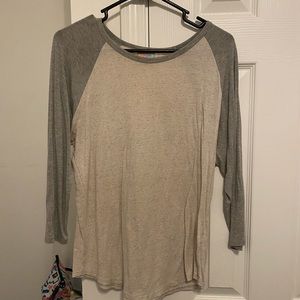 Lula Roe cream baseball tee